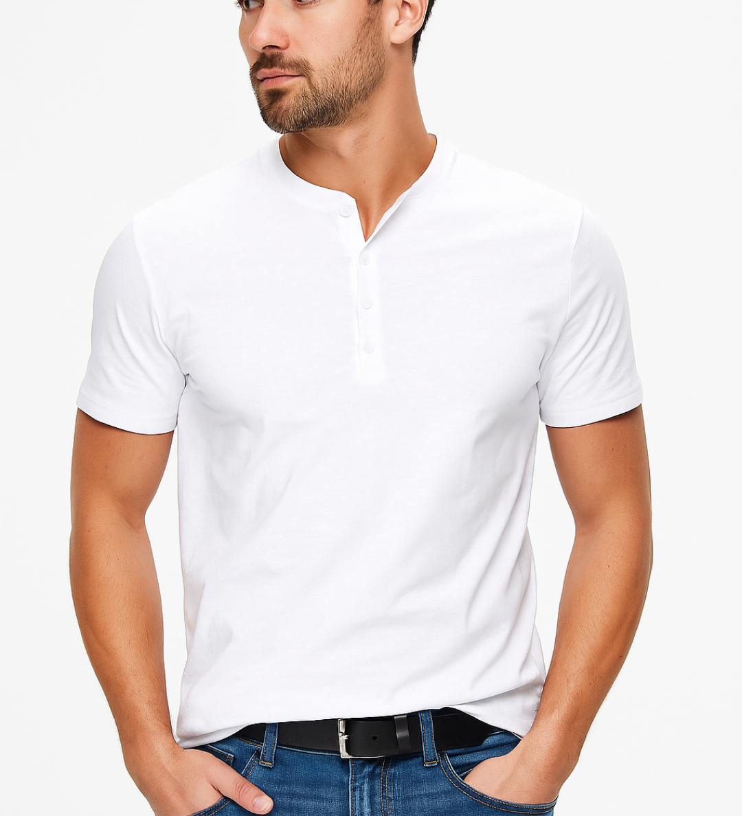 Luka – Elegantna Henley majica s gumbima od pamuka