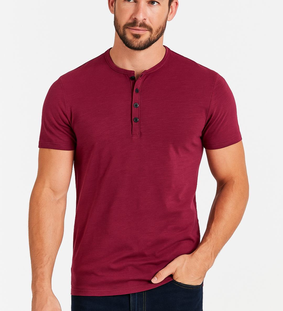 Jan – Elegantna Henley košulja s gumbima od pamuka