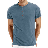 Luka – Elegantna Henley T-Shirt s Mrežastim Ovratnikom
