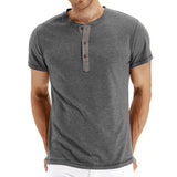 Luka – Elegantna Henley T-Shirt s Mrežastim Ovratnikom