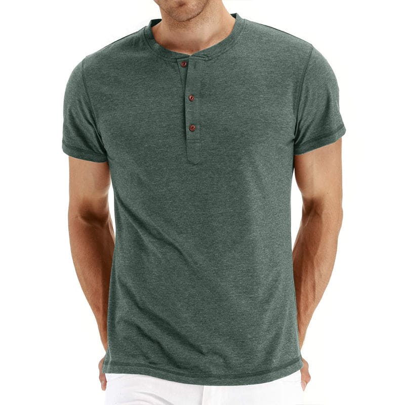 Luka – Elegantna Henley T-Shirt s Mrežastim Ovratnikom