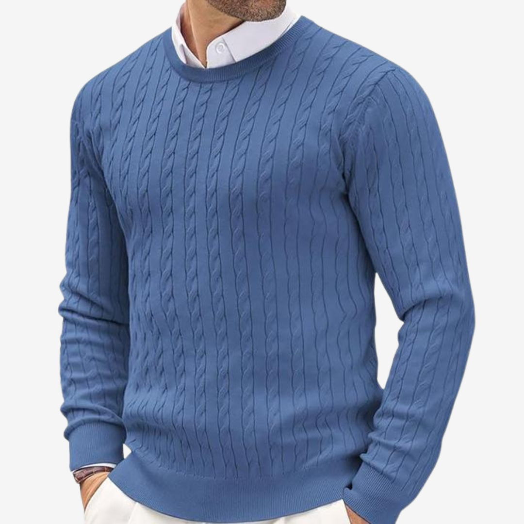 Matej – Elegantni Pleteni Pulover od Mekanog Pamuka