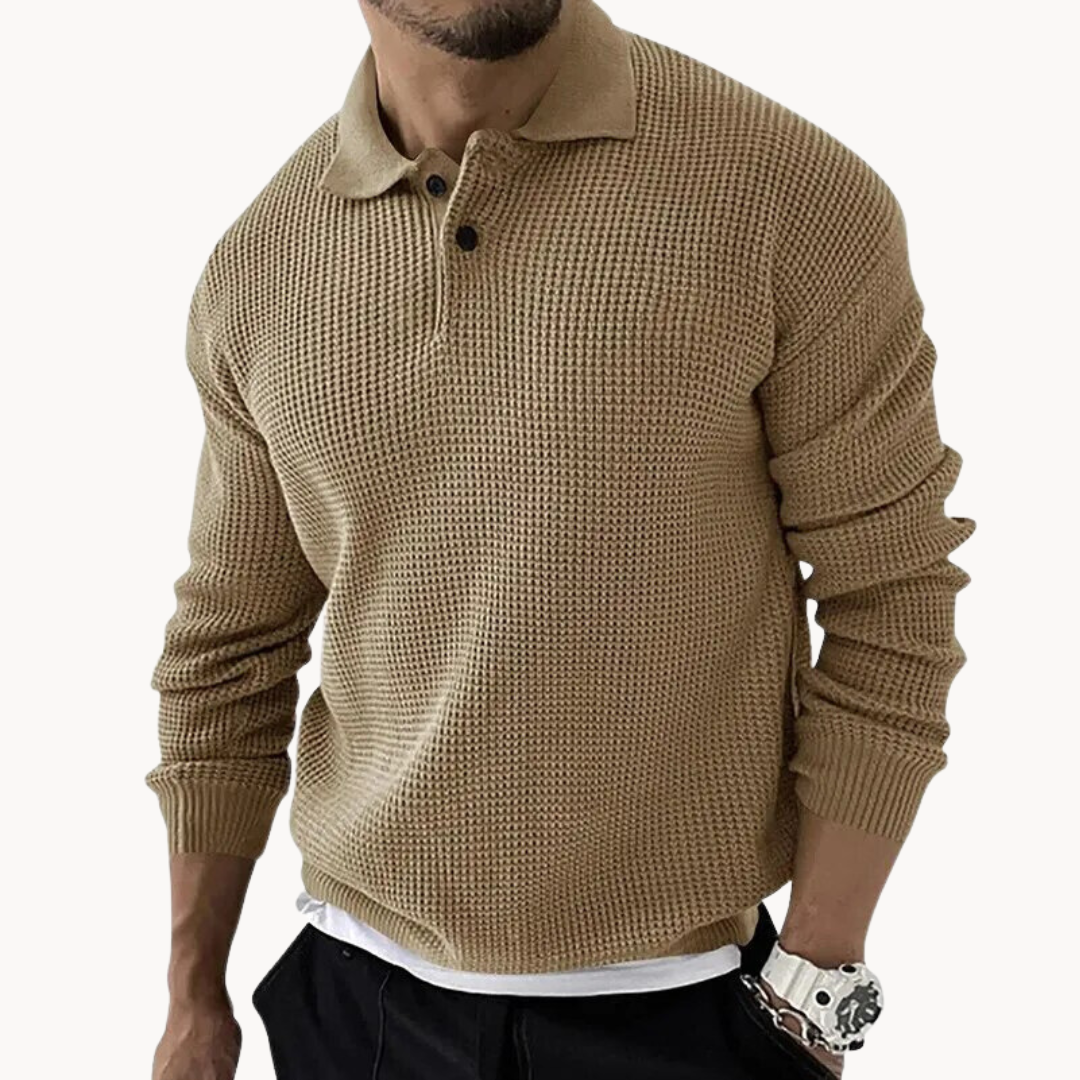 Matej – Elegantan pleteni polo pulover od pamuka