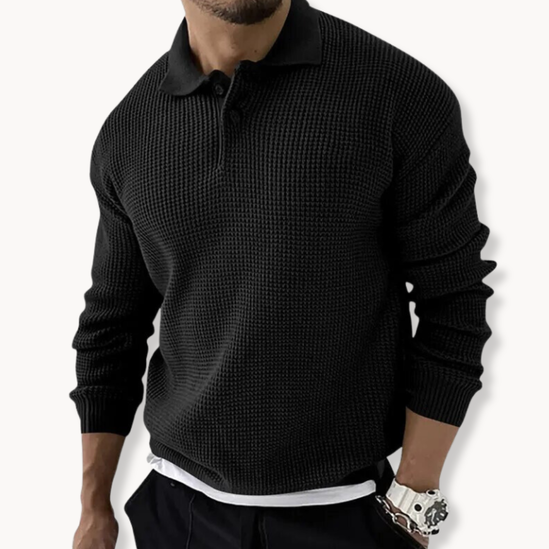 Matej – Elegantan pleteni polo pulover od pamuka