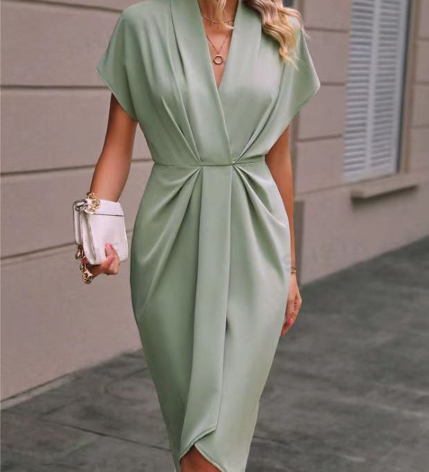 Nika – Elegantna Midi Haljina od Svile Ombra