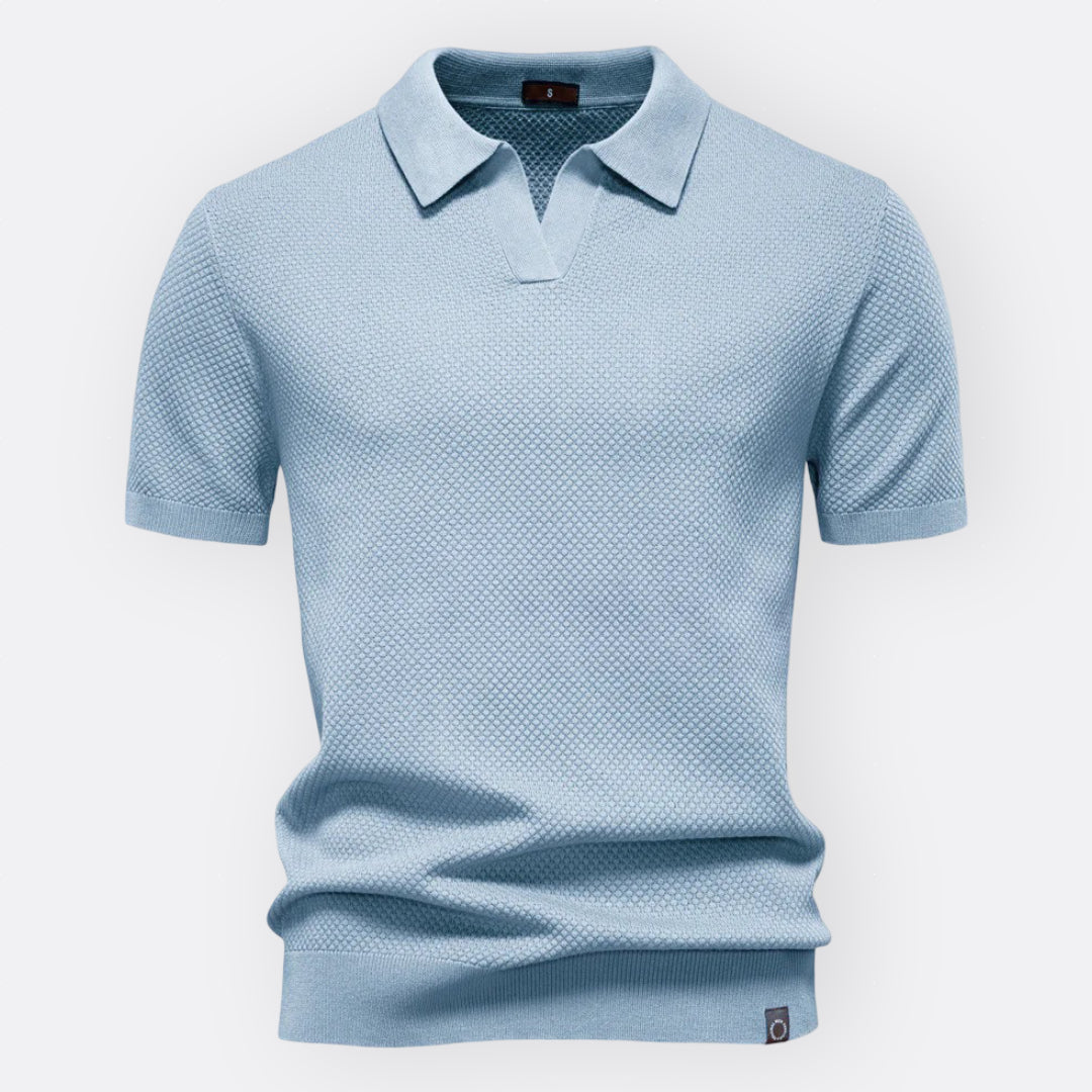 Jan – Elegantna Polo Majica od Strukturnog Pamuka