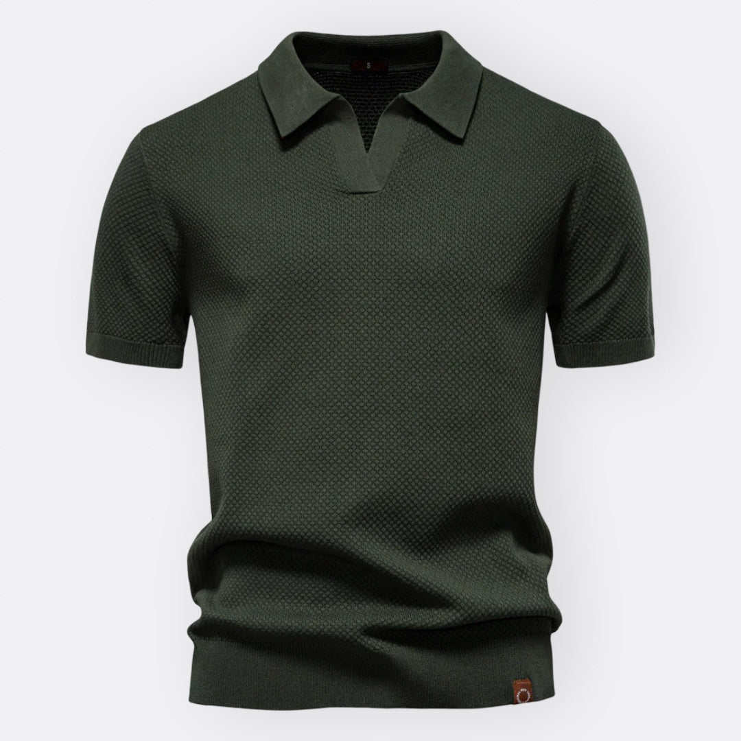 Jan – Elegantna Polo Majica od Strukturnog Pamuka