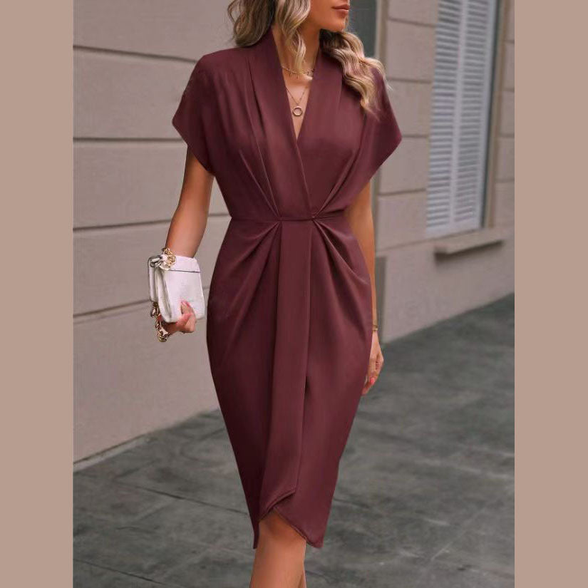 Nika – Elegantna Midi Haljina od Svile Ombra