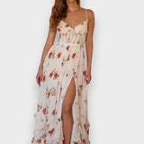 Maja – Elegantna midi haljina s cvjetnim uzorkom