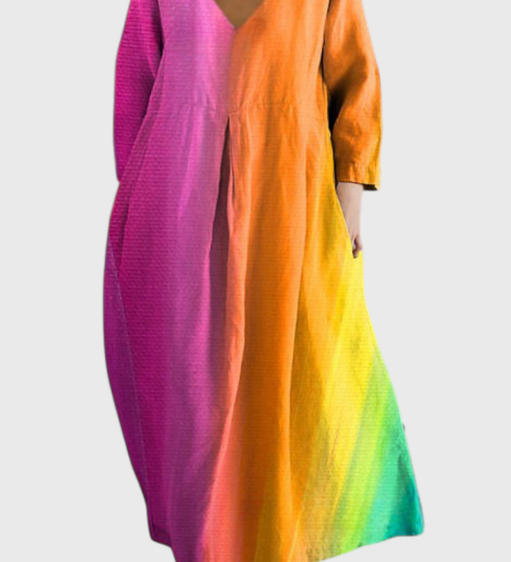 Anja – Elegantna Lepršava Haljina s Uzorkom