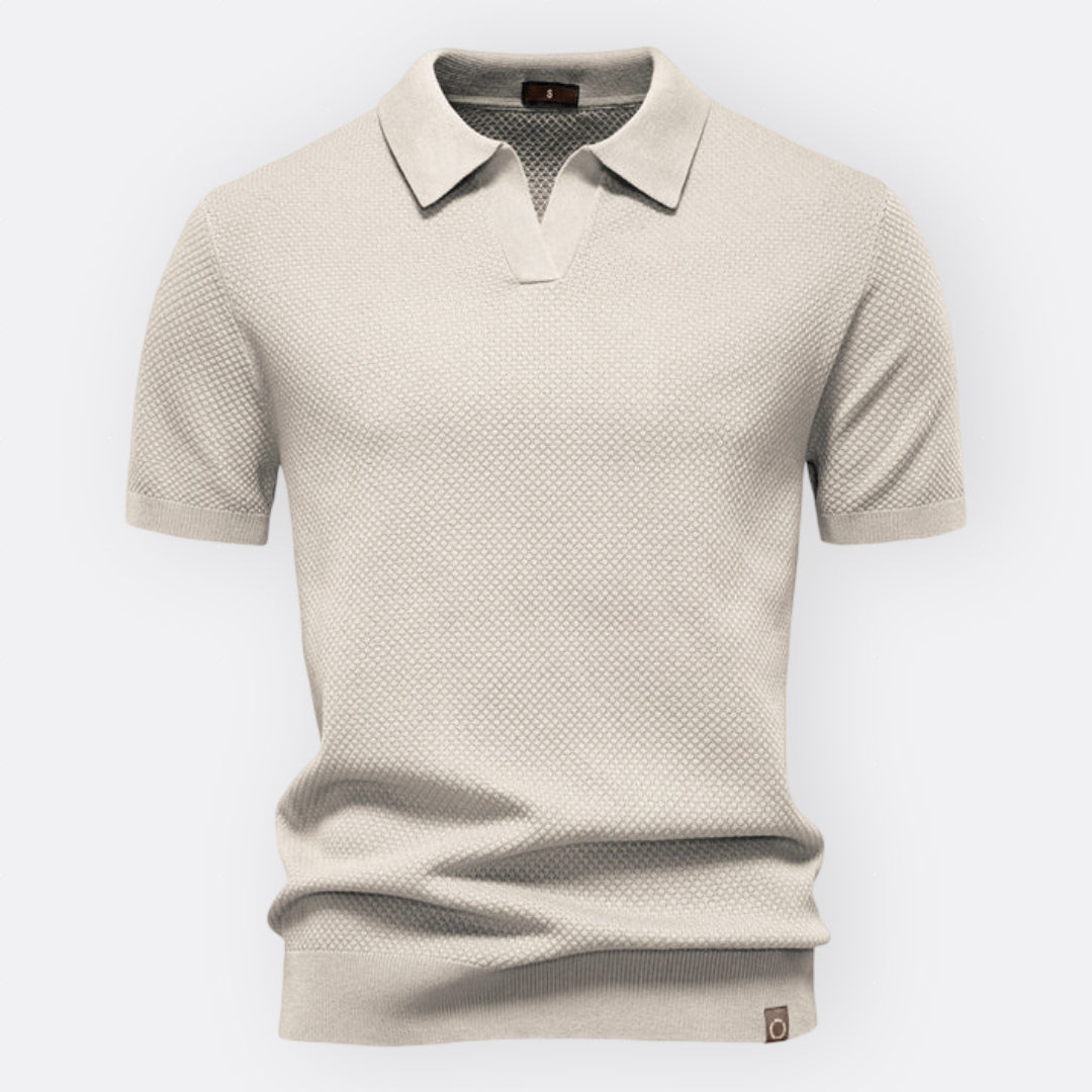 Jan – Elegantna Polo Majica od Strukturnog Pamuka
