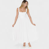 Nika – Elegantna midi haljina s kvadratnim izrezom