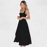 Nika – Elegantna midi haljina s kvadratnim izrezom