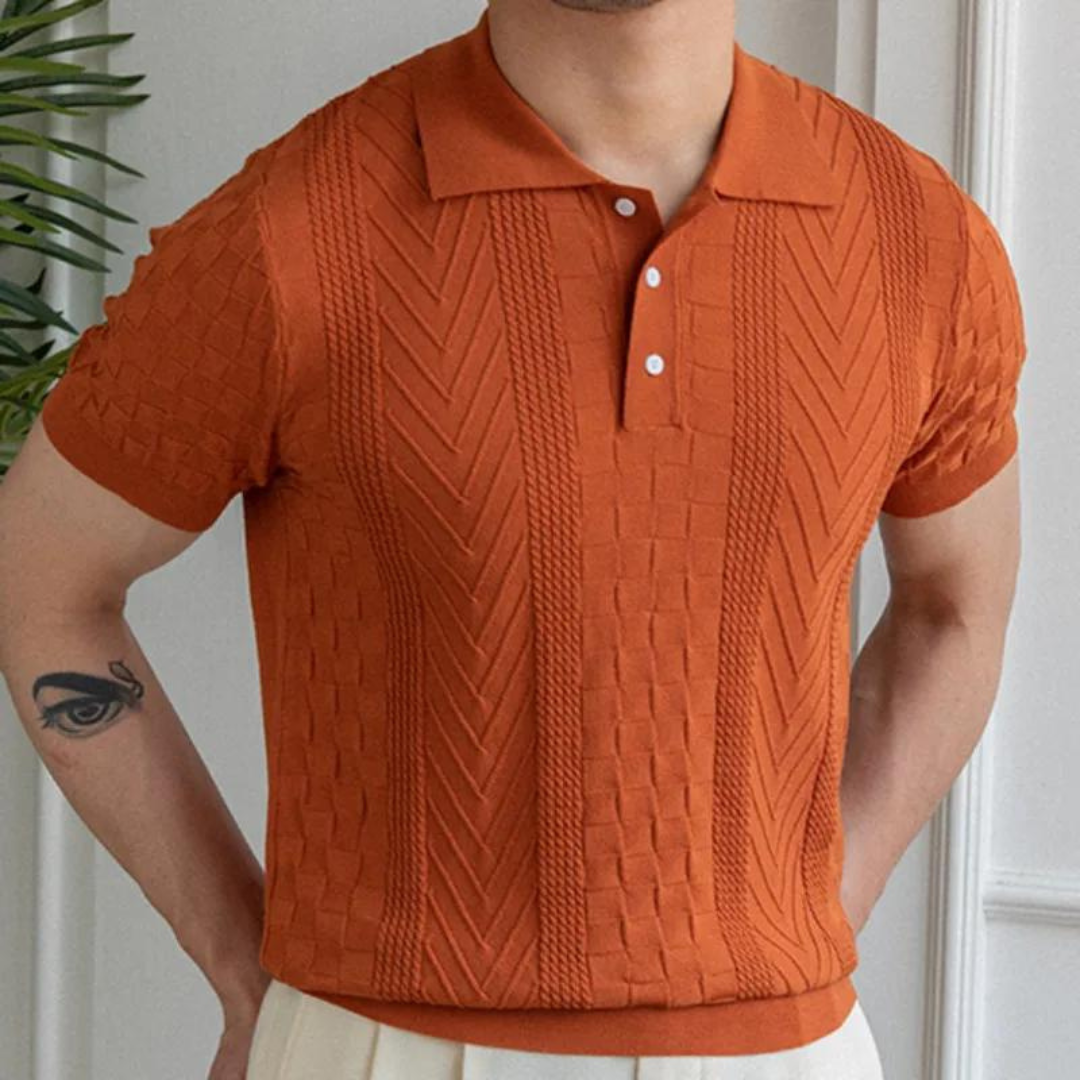 Jan – Elegantan Jacquard Polo s Teksturalnom Mješavinom