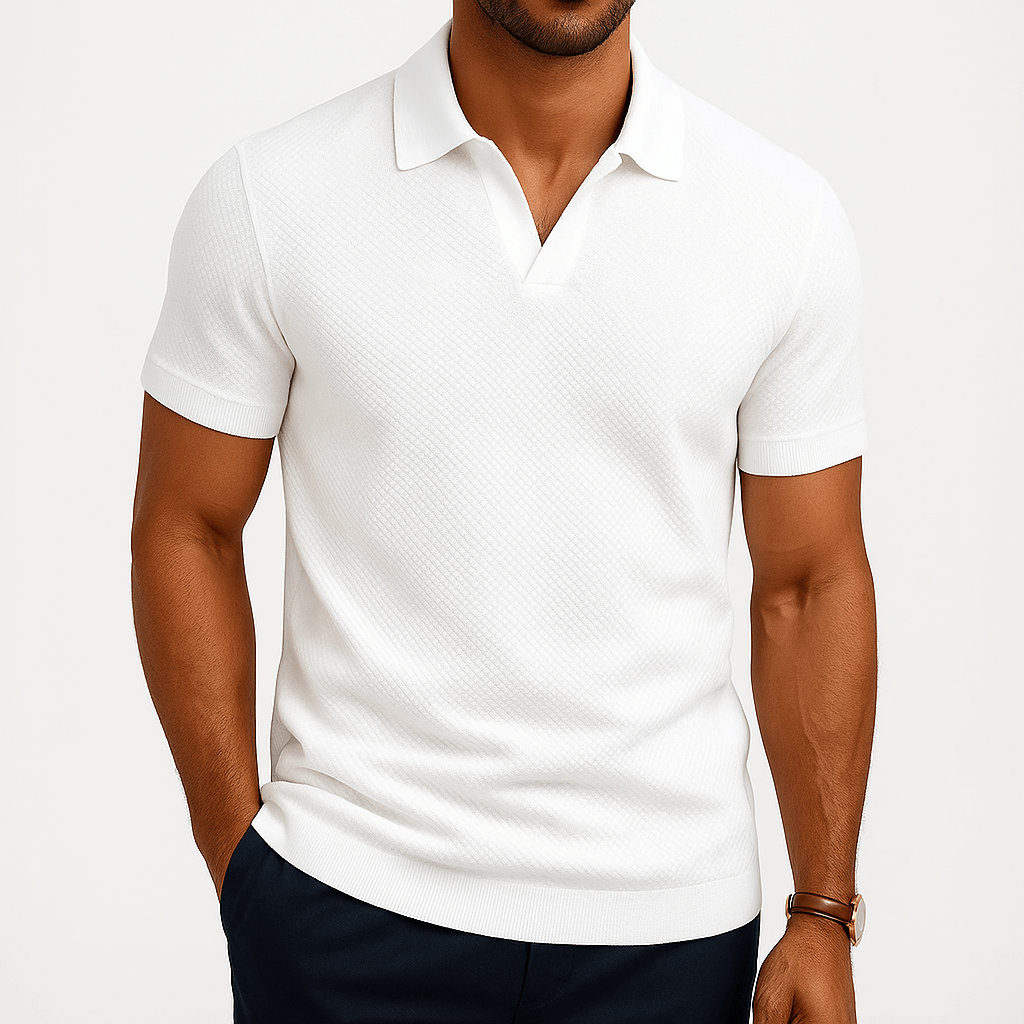 Jan – Elegantna polo majica od poliestera s teksturom