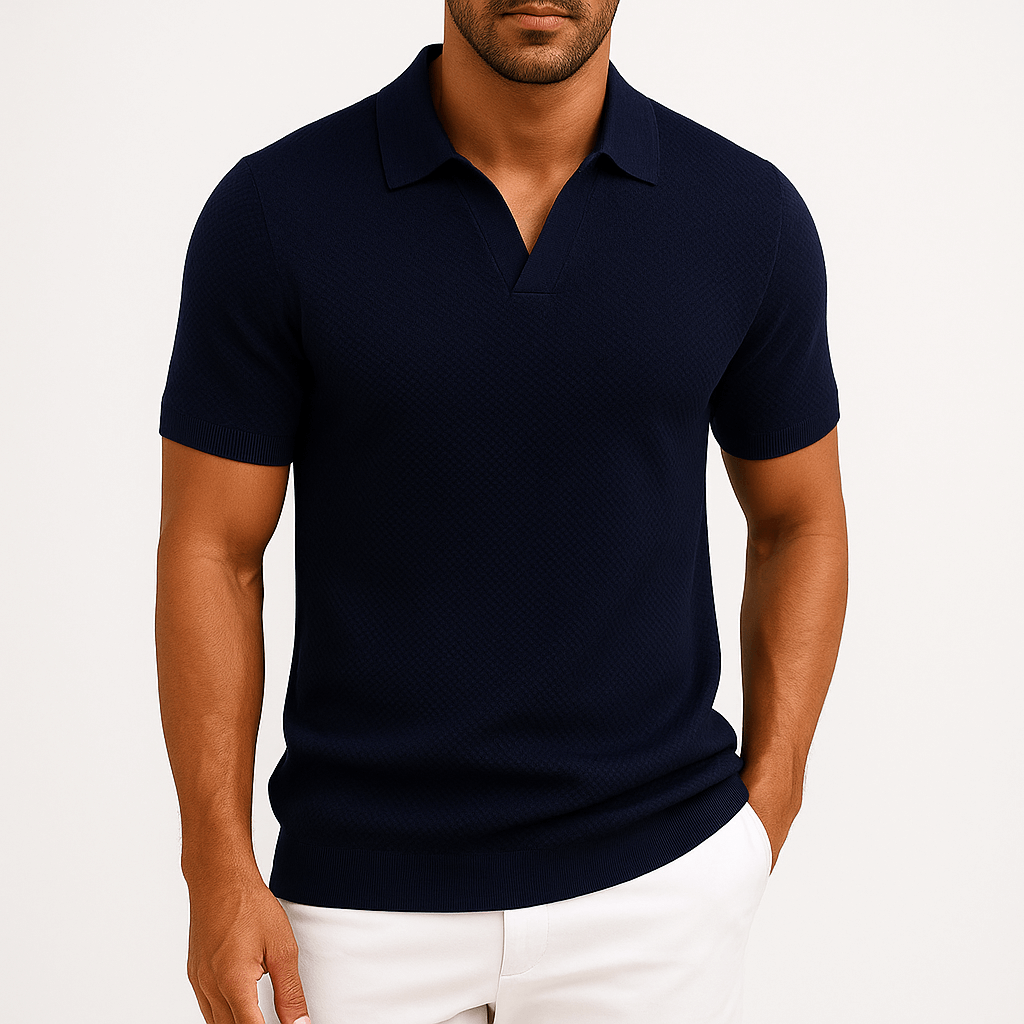Jan – Elegantna polo majica od poliestera s teksturom