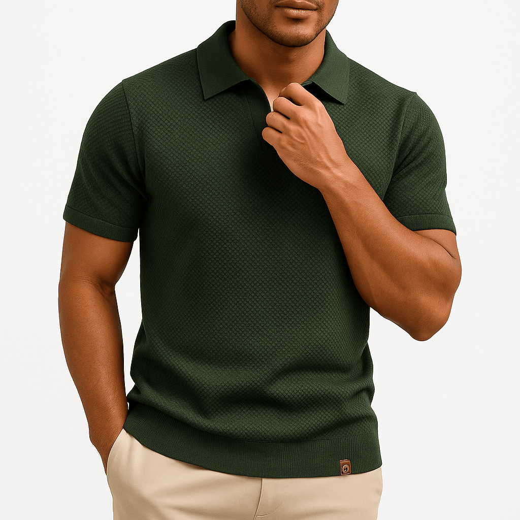 Jan – Elegantna polo majica od poliestera s teksturom