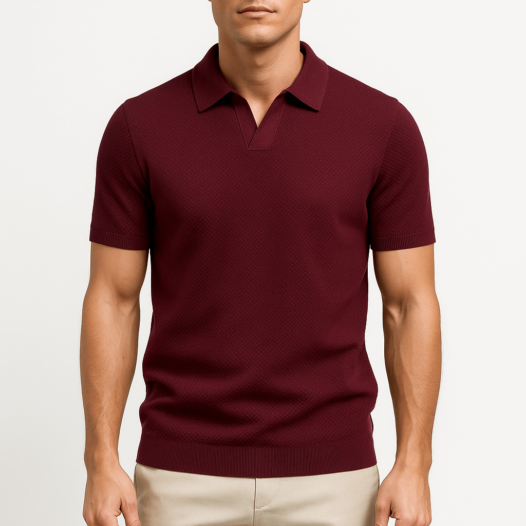 Jan – Elegantna polo majica od poliestera s teksturom