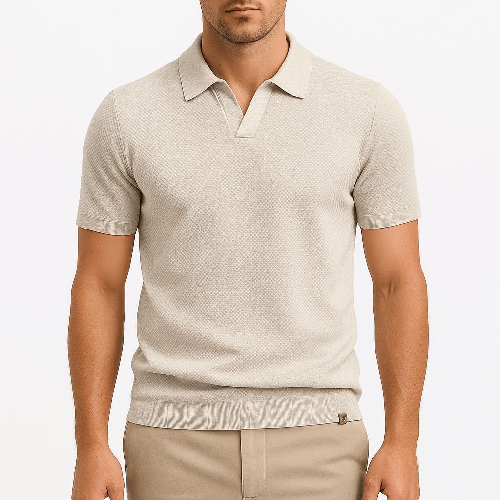 Jan – Elegantna polo majica od poliestera s teksturom
