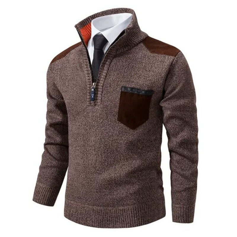 Matej – Elegantni pleteni pulover s ovratnikom