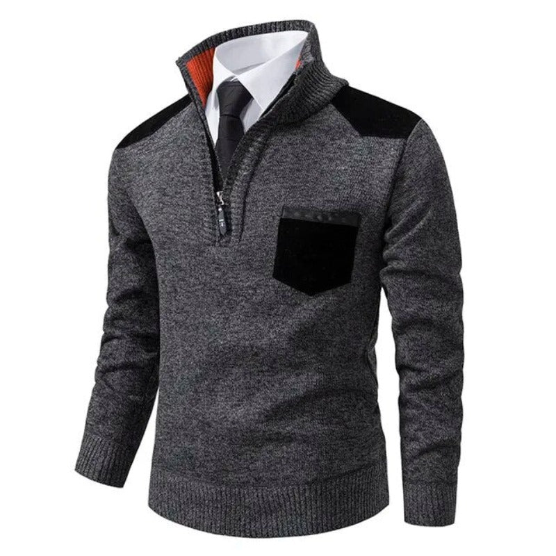 Matej – Elegantni pleteni pulover s ovratnikom