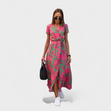 Anja – Elegantna Boho Midi Haljina od Svile