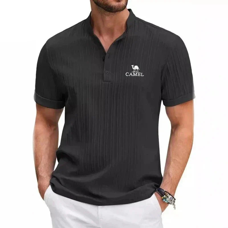 Jan – Elegantna polo majica od pamuka u kamel boji