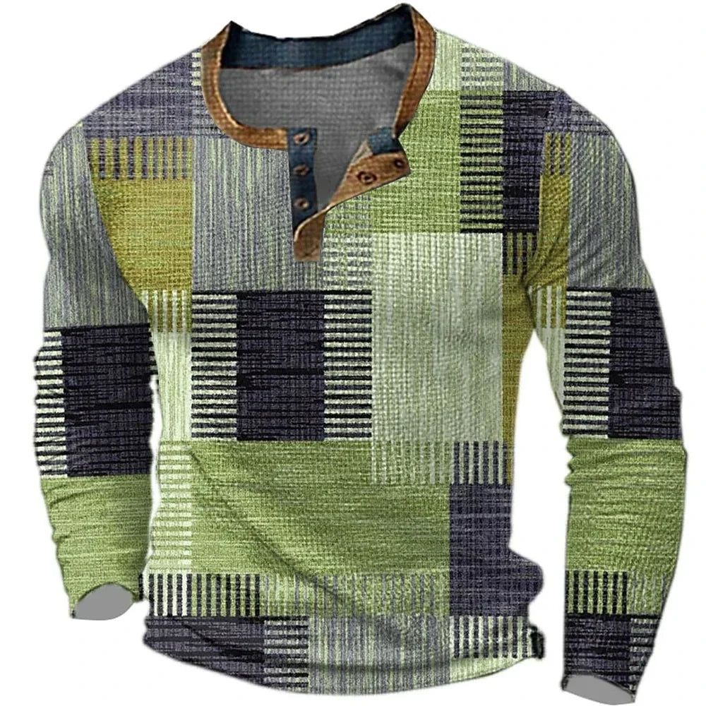 Matej – Muška košulja dugih rukava s apstraktnim patchwork uzorkom