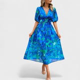 Anja – Elegantna Midi Haljina s Cvjetnim Uzorkom