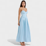 Katarina – Elegantna haljina bez naramenica od svile