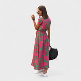 Anja – Elegantna Boho Midi Haljina od Svile