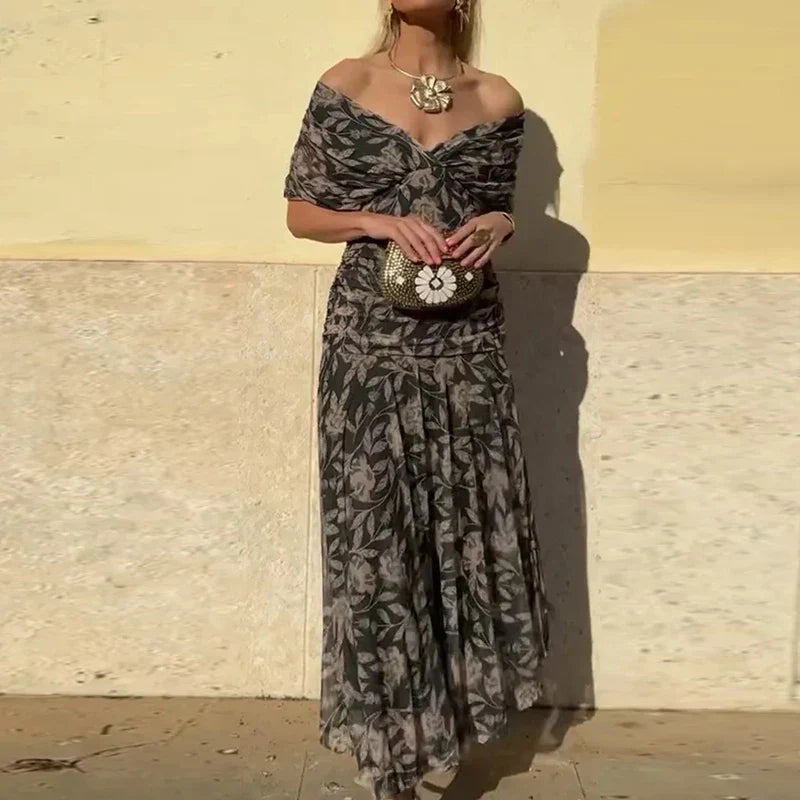 Petra – Haljina od svile s V izrezom i lepršavim krojem