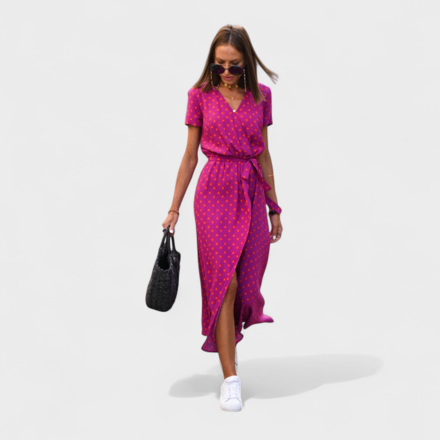 Maja – Elegantna Boho Chic Haljina od Svile u Ružičastom
