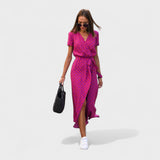 Anja – Elegantna Boho Midi Haljina od Svile