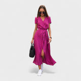 Maja – Elegantna Boho Chic Haljina od Svile u Ružičastom