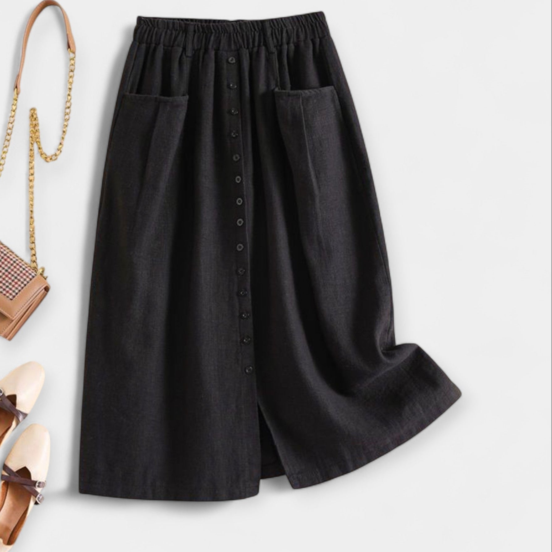 Marija – Elegantan midi suknja od svile s pranjem