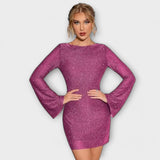 Katarina – Elegantan haljina s šljokicama i otvorenim leđima