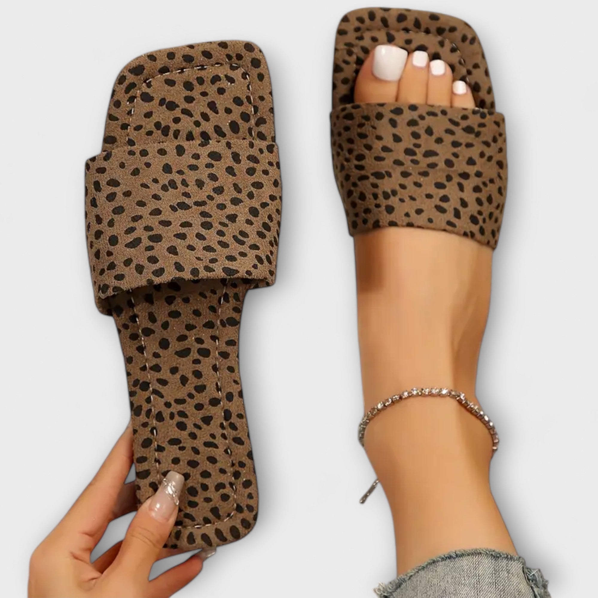 Kaja – Elegantni ravni mokasini s leopard uzorkom