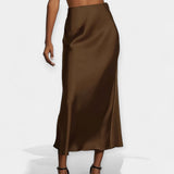 Marija – Elegantna midi minica od svile s visokim strukom