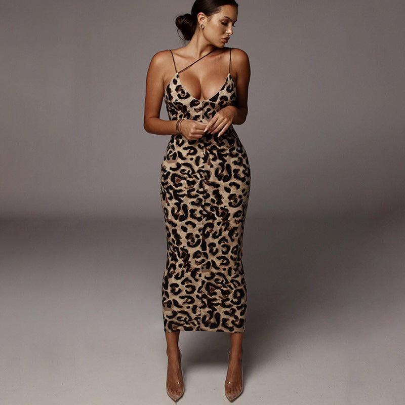 Nika – Elegantna haljina s leopard uzorkom