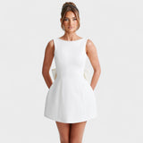 Lara – Elegantan mini haljina s biserima od svile
