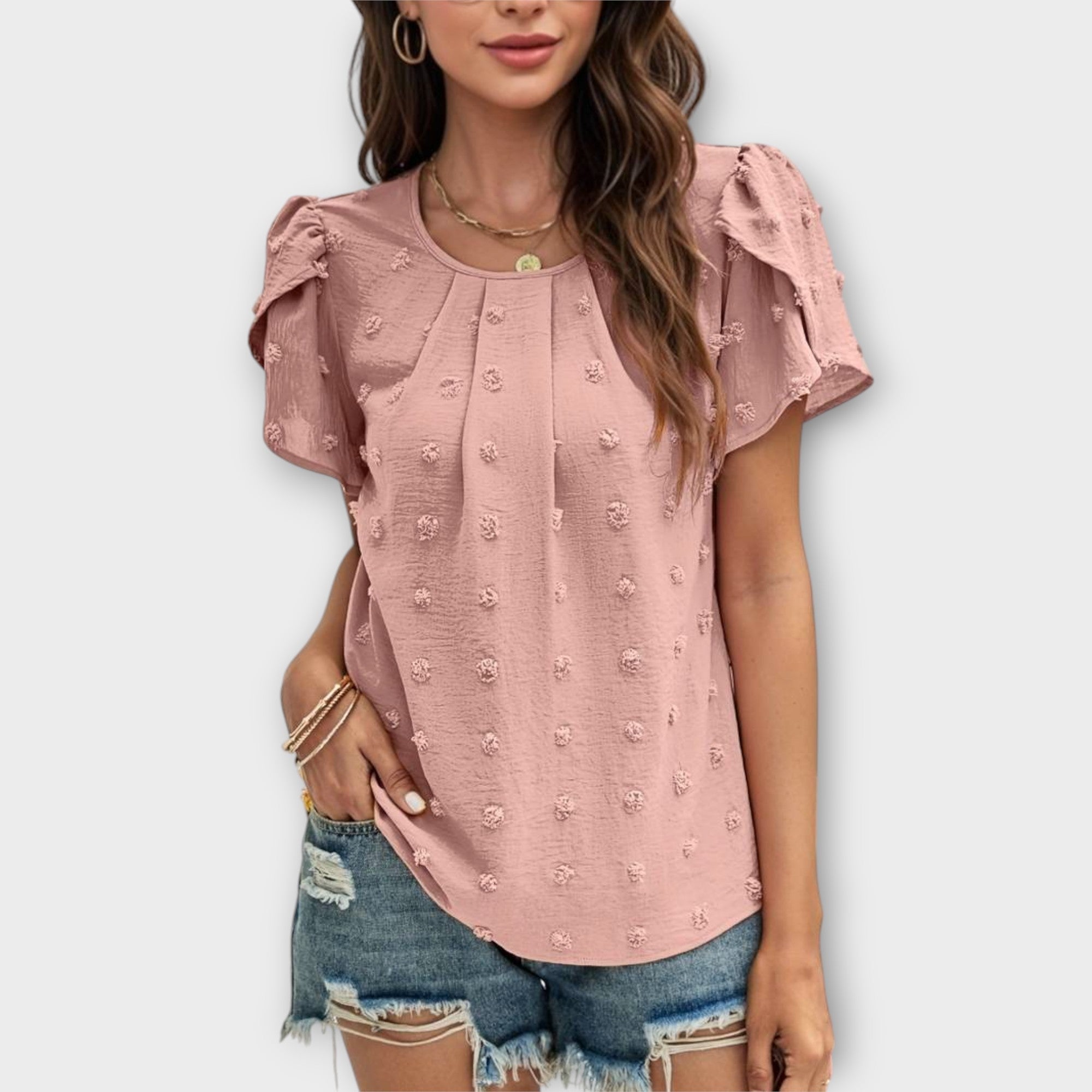 Alja – Elegantna blusa od svile s čipkastim detaljima