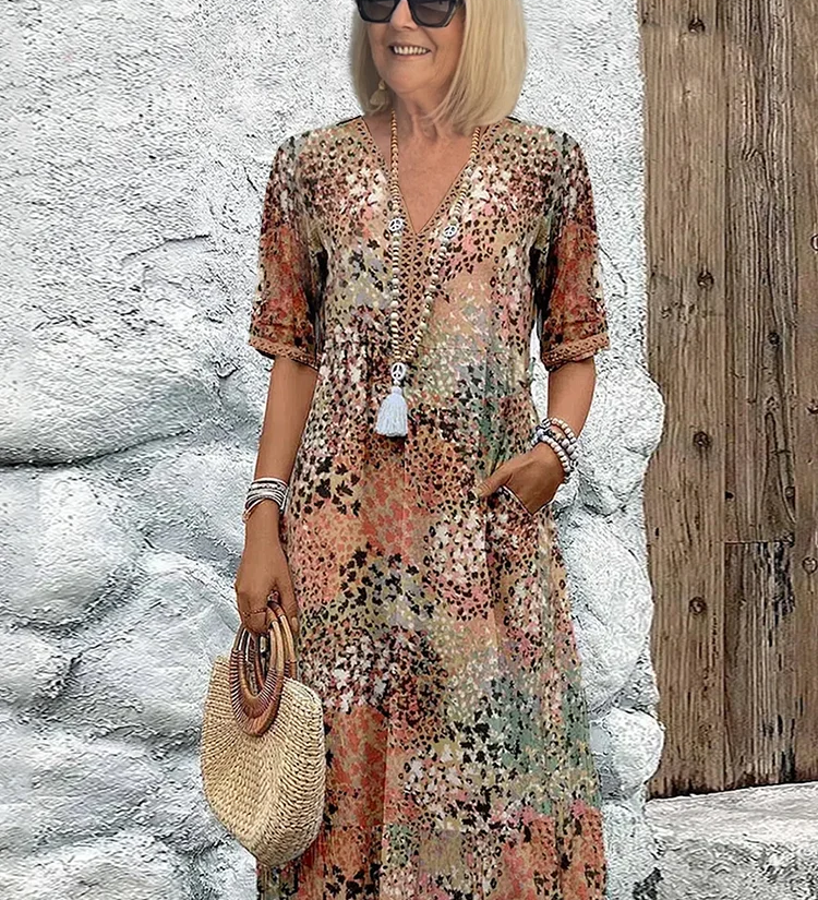 Nika – Elegantan midi haljina od svile s čipkastim detaljima