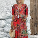 Anja – Elegantan midi haljina od svile s čipkastim detaljima