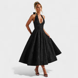 Katarina – Elegantan midi haljina s teksturom od svile