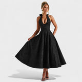 Katarina – Elegantan midi haljina s teksturom od svile
