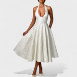 Katarina – Elegantan midi haljina s teksturom od svile