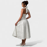 Katarina – Elegantan midi haljina s teksturom od svile