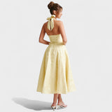 Katarina – Elegantan midi haljina s teksturom od svile