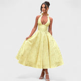 Katarina – Elegantan midi haljina s teksturom od svile